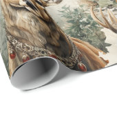 Kerstmis Schotse rendieren Cadeaupapier (Rol Hoek)