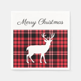 Kerstmis Schotse Rode Tartan Plaid Patroon Hert Servet