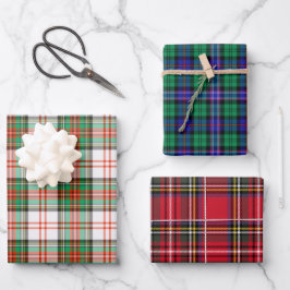 Kerstmis Schotse tartan gesorteerd op feestdag Inpakpapier Vel