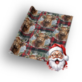 Kerstmis Schotse Tartan groene rode Highlander Cadeaupapier