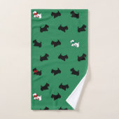 Kerstmis Schotse Terrier Badhanddoek Set  Bad Handdoek (Handdoek)