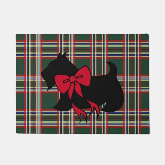 Kerstmis Schotse Terrier Deurmat (Voorkant)