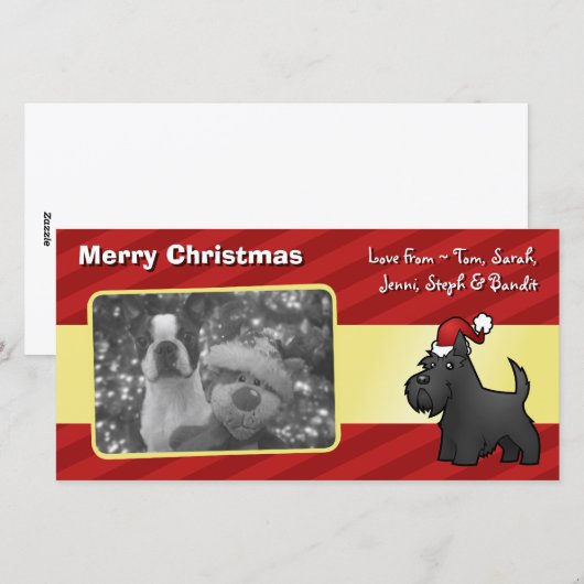 Kerstmis Schotse terrier Feestdagenkaart (Voorkant / Achterkant)