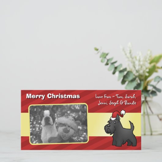 Kerstmis Schotse terrier Feestdagenkaart (Staand voorkant)