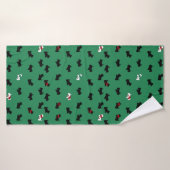 Kerstmis Schotse Terrier Grote Badhanddoek (Badhanddoek)
