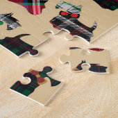 Kerstmis Schotse Terriër Honden Plaid Legpuzzel (Zijkant)