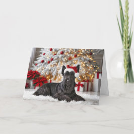 Kerstmis Schotse Terrier Kaart