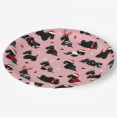 Kerstmis Schotse terrier Pink Papieren Bordje (Gekanteld)