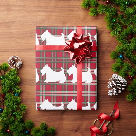 Kerstmis Schotse Terrier Plaid Inpakpapier (Feestdagen Geschenken)