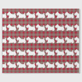 Kerstmis Schotse Terrier Plaid Inpakpapier (Vlak)