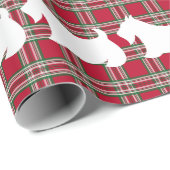 Kerstmis Schotse Terrier Plaid Inpakpapier (Rol Hoek)