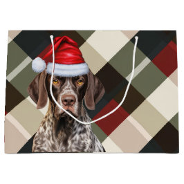 Kerstmis Schotsgeruite Kortharige Pointer Hondenli Groot Cadeauzakje