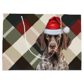 Kerstmis Schotsgeruite Kortharige Pointer Hondenli Groot Cadeauzakje (Achterkant)