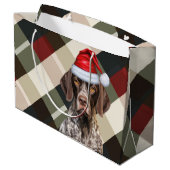 Kerstmis Schotsgeruite Kortharige Pointer Hondenli Groot Cadeauzakje (Achterkant Gekanteld)