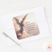 Kerstmis Schrift Lucas 2:11 Kardinaal Vogel Vierkante Sticker (Envelop)