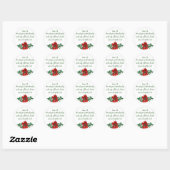Kerstmis Schrift Lucas 2:11 Pointsettia Holly Ronde Sticker (Vel)