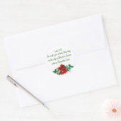 Kerstmis Schrift Lucas 2:11 Pointsettia Holly Ronde Sticker (Envelop)