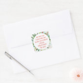 Kerstmis Schrift Lucas 2:11 Waterverf Bloemen Ar Vierkante Sticker (Envelop)