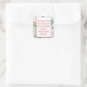 Kerstmis Schrift Lucas 2:11 Waterverf Bloemen Vierkante Sticker (Tas)