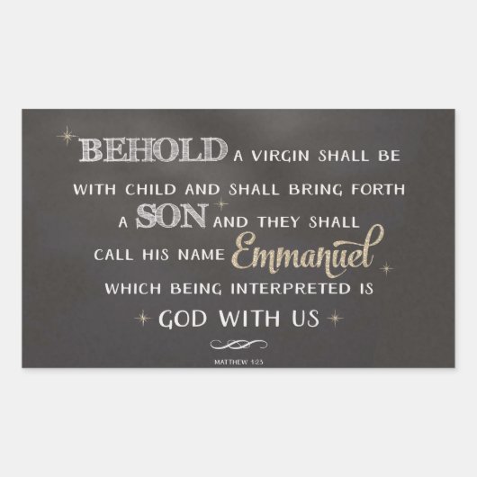 Kerstmis Schrift - Matteüs 1:23 Rechthoekige Sticker (Voorkant)