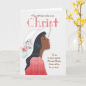 Kerstmis Schriftuur met Afro-Amerikaans Kaart (Gele Bloem)