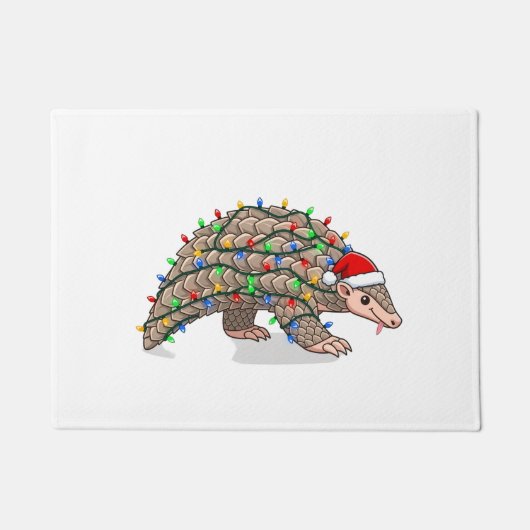  Kerstmis Schubdier Manis Kerstman Hoed Vakantie   Deurmat (Voorkant)