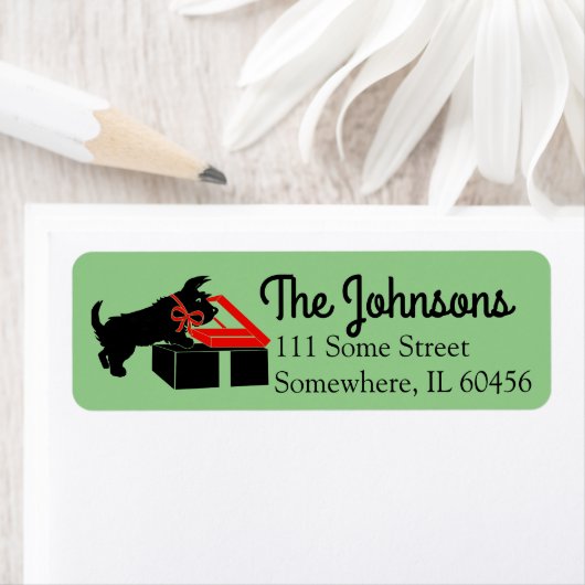 Kerstmis Scottie Dog Return Address Labels (Insitu)