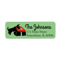 Kerstmis Scottie Dog Return Address Labels
