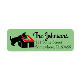 Kerstmis Scottie Dog Return Address Labels