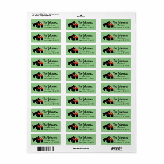 Kerstmis Scottie Dog Return Address Labels (Full Sheet)