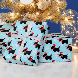 Kerstmis Scottie Honden Patroon Cadeaupapier