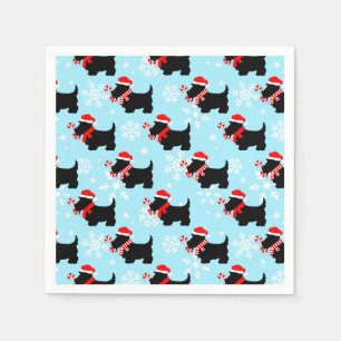 Kerstmis Scottie Honden Patroon Servet