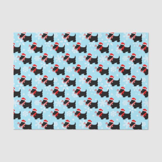 Kerstmis Scottie Honden Patroon Tissuepapier (Voorkant)