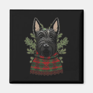 Kerstmis Scottie Kerstman Op Kerstmis Schotse Terr Magneet