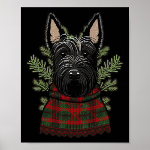 Kerstmis Scottie Kerstman Op Kerstmis Schotse Terr Poster