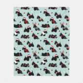 Kerstmis, Scottish Terrier Blue Fleece Deken (Voorkant)