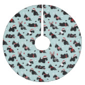 Kerstmis, Scottish Terrier Blue Kerstboom Rok (Voorkant)
