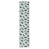 Kerstmis, Scottish Terrier Blue Korte Tafelloper (Voorkant)