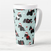 Kerstmis, Scottish Terrier Blue Latte Mok (Rechterhoek)