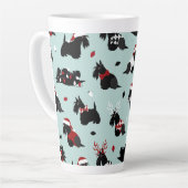 Kerstmis, Scottish Terrier Blue Latte Mok (Linkerhoek)