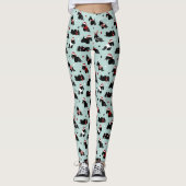 Kerstmis, Scottish Terrier Blue Leggings (Voorkant)