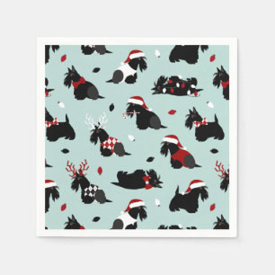 Kerstmis, Scottish Terrier Blue Servet