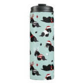 Kerstmis, Scottish Terrier Blue Thermosbeker (Voorkant)