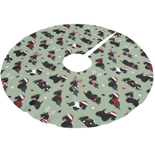 Kerstmis, Scottish Terrier Green Kerstboom Rok (Gekanteld)