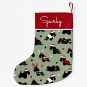Kerstmis, Scottish Terrier Green Kleine Kerstsok (Achterkant)