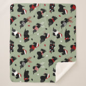 Kerstmis, Scottish Terrier Green Sherpa Deken (Voorkant)
