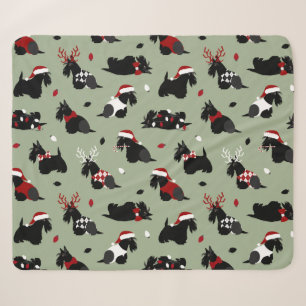Kerstmis, Scottish Terrier Green Sherpa Deken