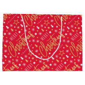 Kerstmis Script Aangepaste Naam Rood Nep Goud Groot Cadeauzakje (Achterkant)