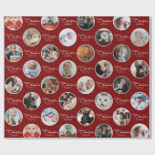 Kerstmis Script Eigen Tekst 28 Foto Cadeaupapier (Vlak)