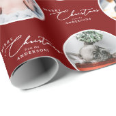 Kerstmis Script Eigen Tekst 28 Foto Cadeaupapier (Rol Hoek)